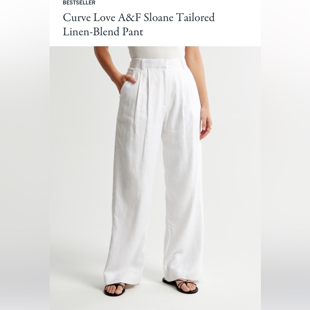 Never Opened- Brand New! Curve Love A&F slobs Tailored linen white pants